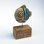 Diskusfisch "grün/blau" Fisch Diskus Streifen grün blau