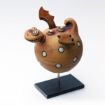 Drache "Punkte" Keramik Drache weiße Punkte