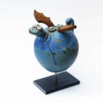 Drache "ultramarin blau" Keramik Drache ultramarinblau